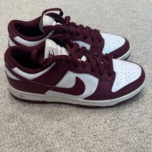 Nike Maroon and White Athletic Shoes